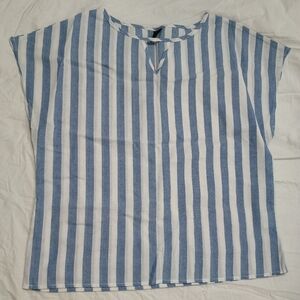 Blue and White Striped Tee